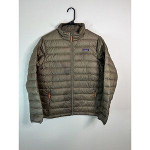 Patagonia Boys Down Sweater Puffer Jacket XXL 16-18 Brown